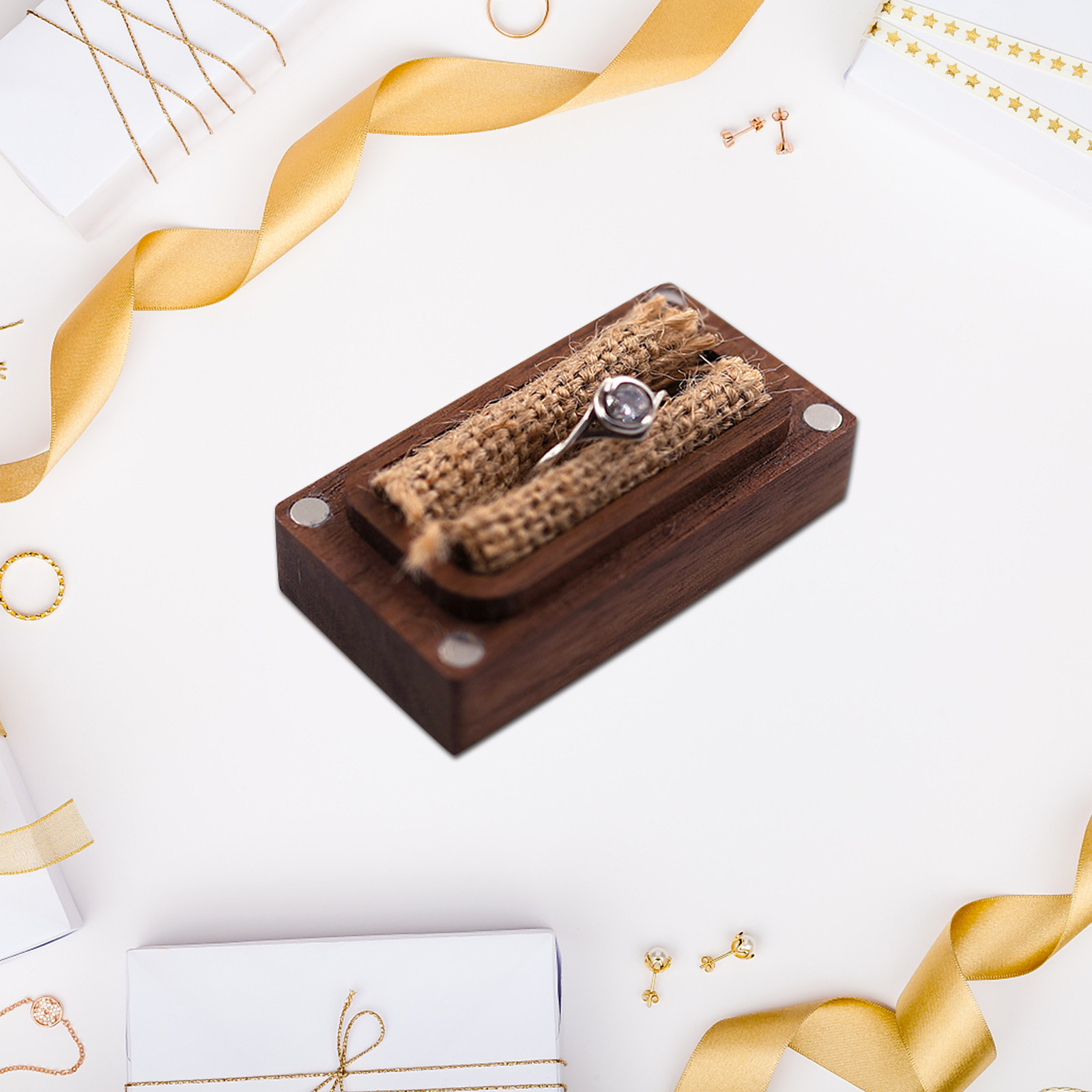 Event Party Box - Hard Skin Friendly Wooden Ring Case