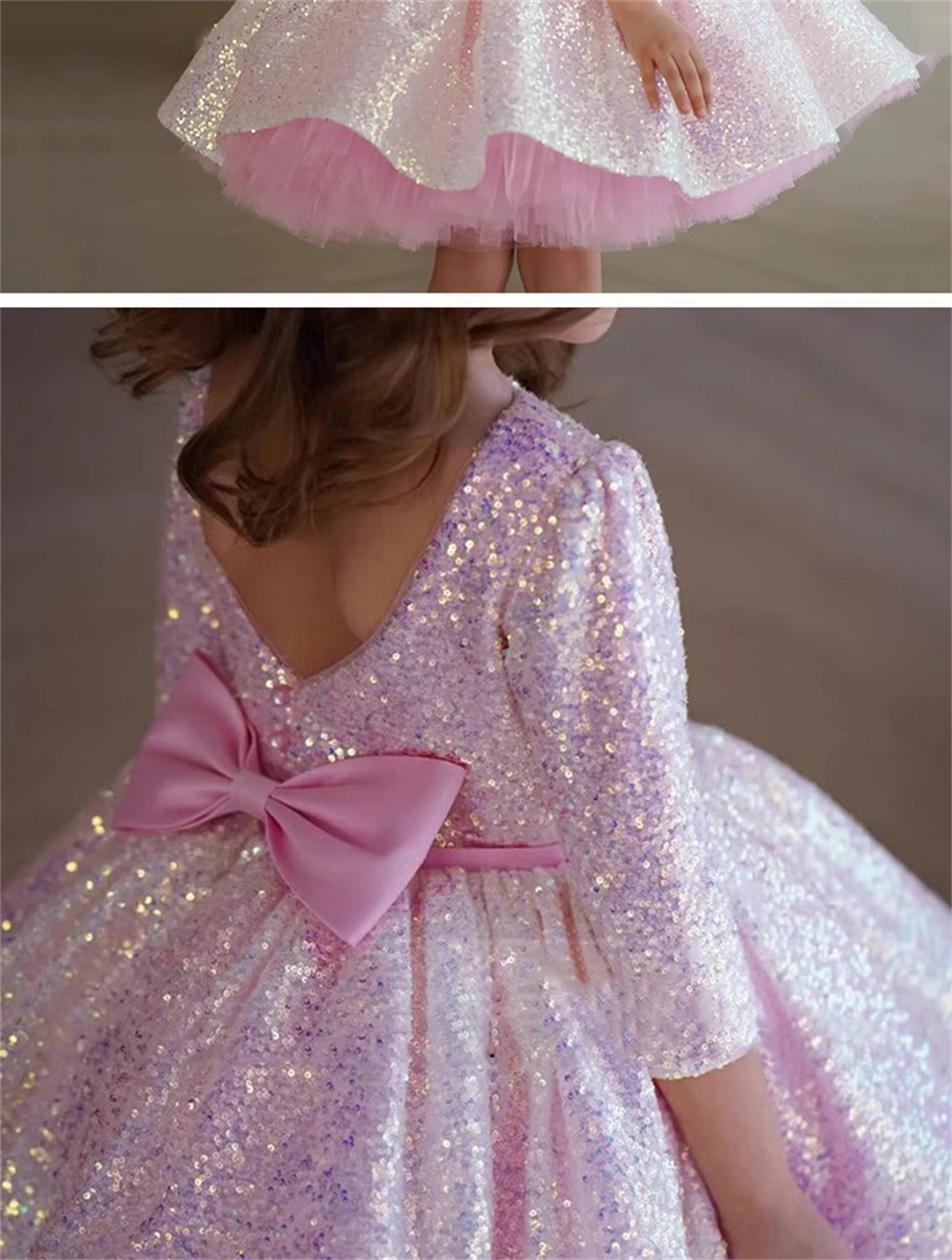 Glitter Pink Girl Dress Knee L - مراجعة Birthday Sash Glitter وسعره