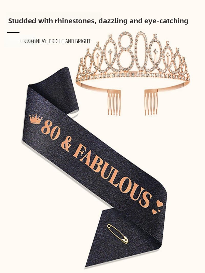 Champagne Gold Sparkle Crown S - مراجعة Birthday Sash Glitter وسعره