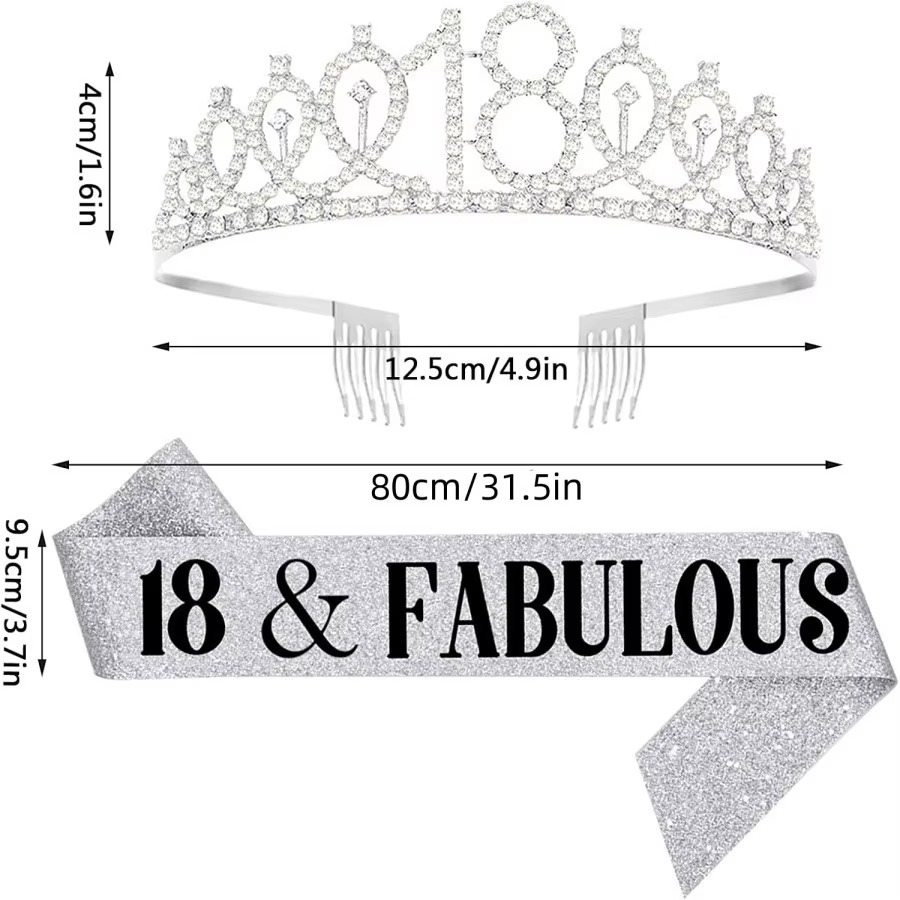 Glitter Silvery Birthday Tiara - مراجعة Birthday Sash Glitter وسعره