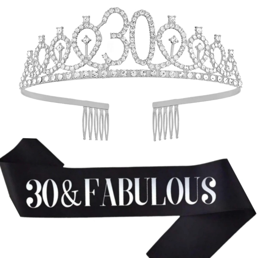 Glitter Silvery Birthday Tiara - مراجعة Birthday Sash Glitter وسعره