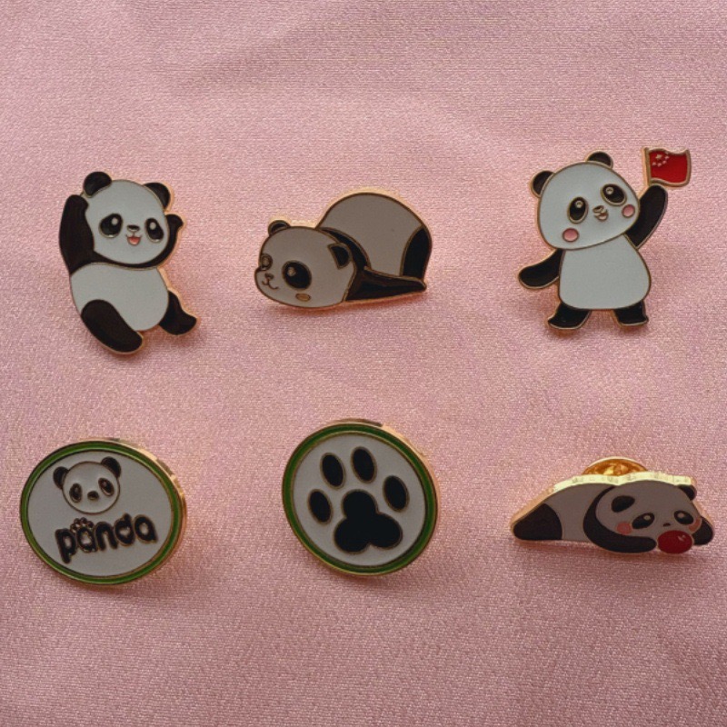 6pcs Cartoon China Panda Badge - مراجعة Event Party وسعره