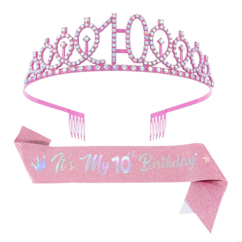 Glittering Pink Birthday Tiara - مراجعة Birthday Sash Glitter وسعره