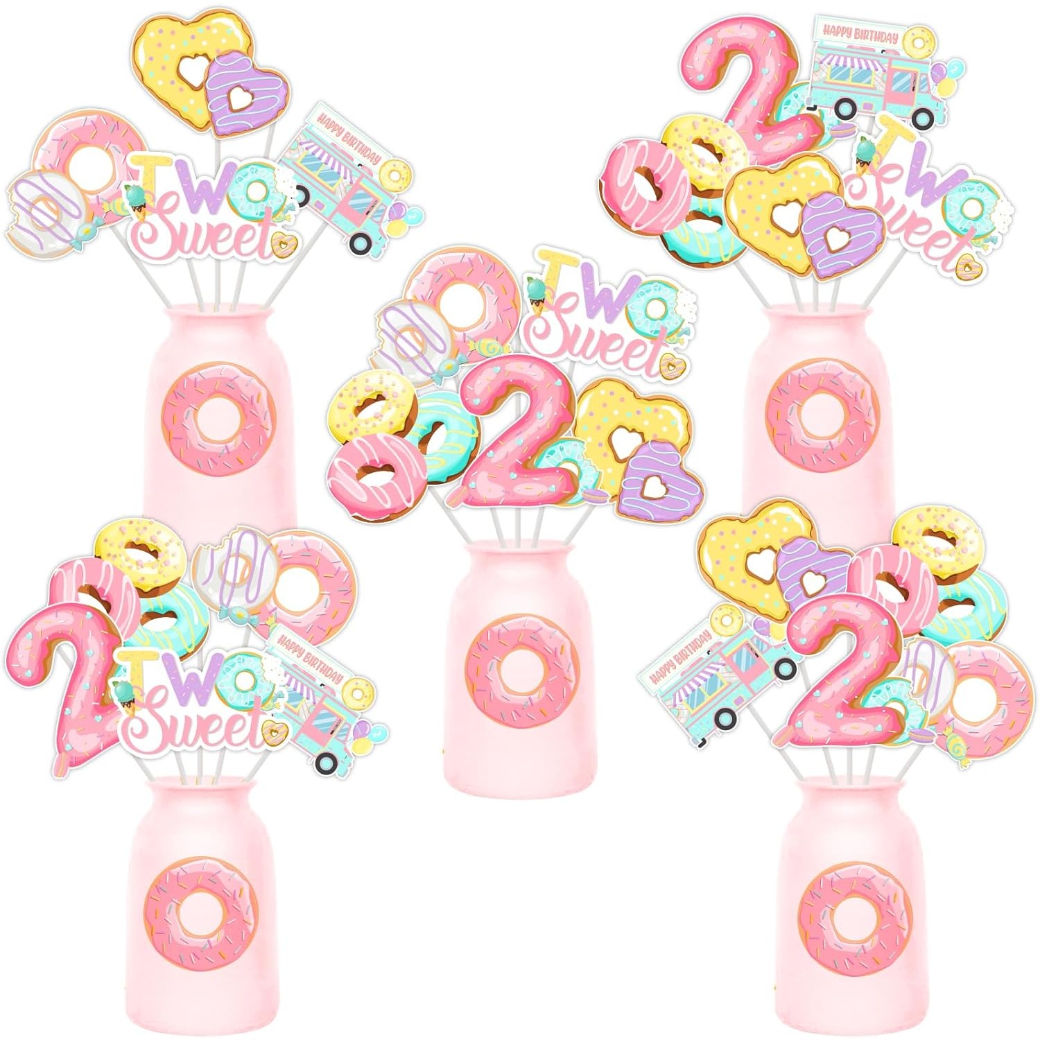 Donut 2nd Birthday Centerpiece - مراجعة Centerpiece Stick وسعره