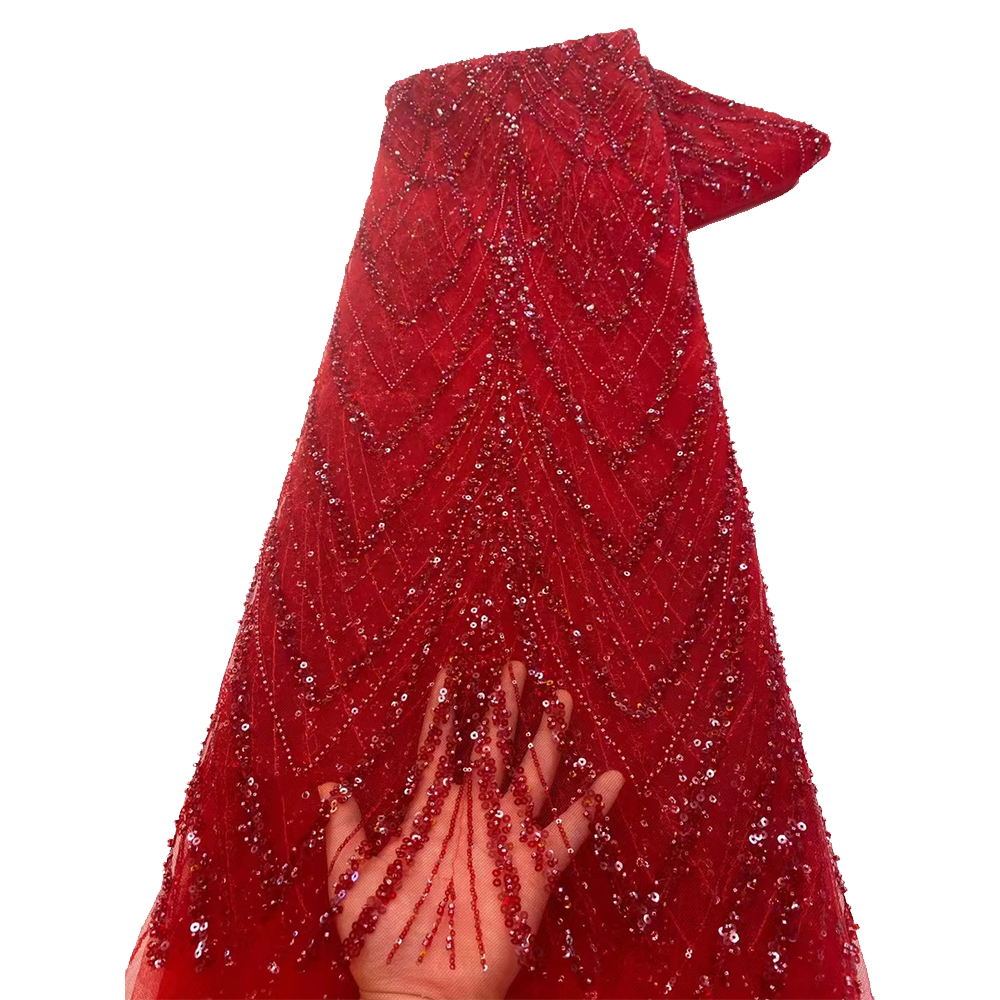 Luxury African Sequins Beaded  - مراجعة Glitter Tablecloth وسعره