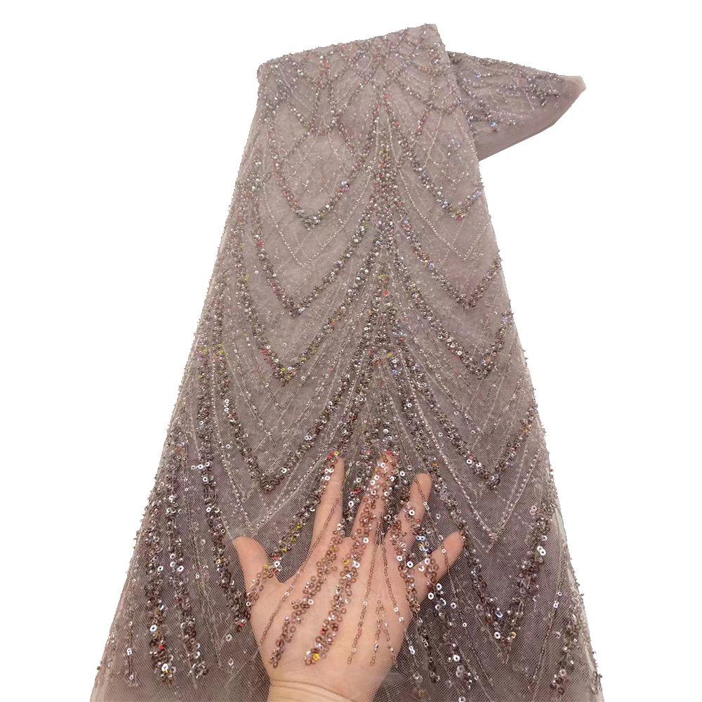 Luxury African Sequins Beaded  - مراجعة Glitter Tablecloth وسعره
