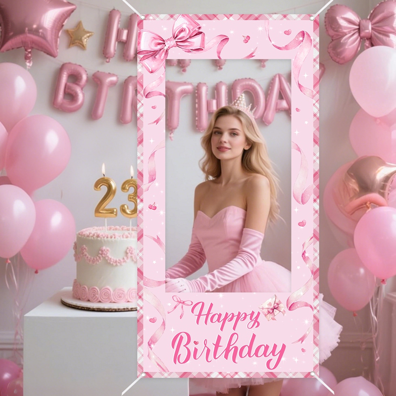 Pink Bow Photo Booth Frame Swe - مراجعة Photo Booth Frame وسعره