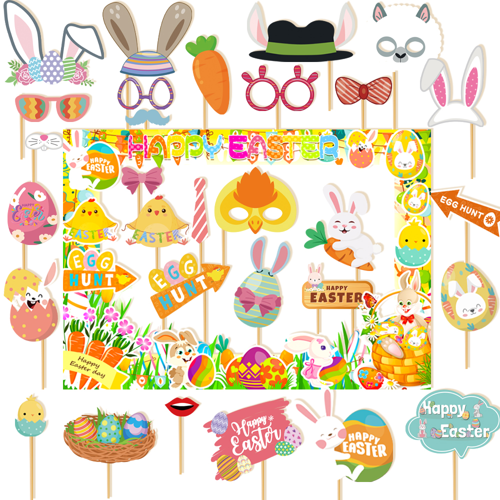 1set Easter Paper Photo Booth  - مراجعة Photo Booth Frame وسعره
