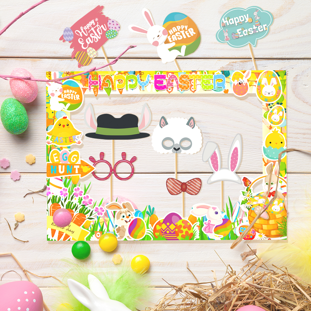 1set Easter Paper Photo Booth  - مراجعة Photo Booth Frame وسعره