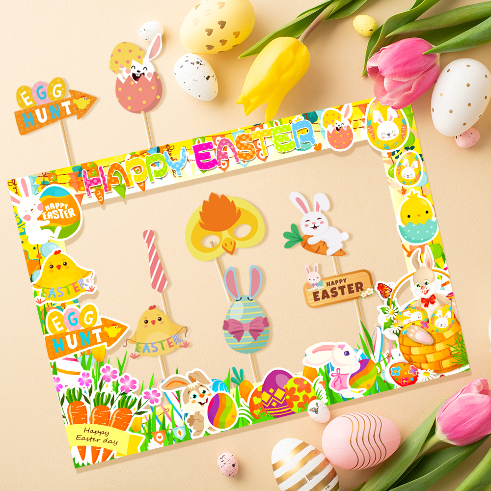1set Easter Paper Photo Booth  - مراجعة Photo Booth Frame وسعره