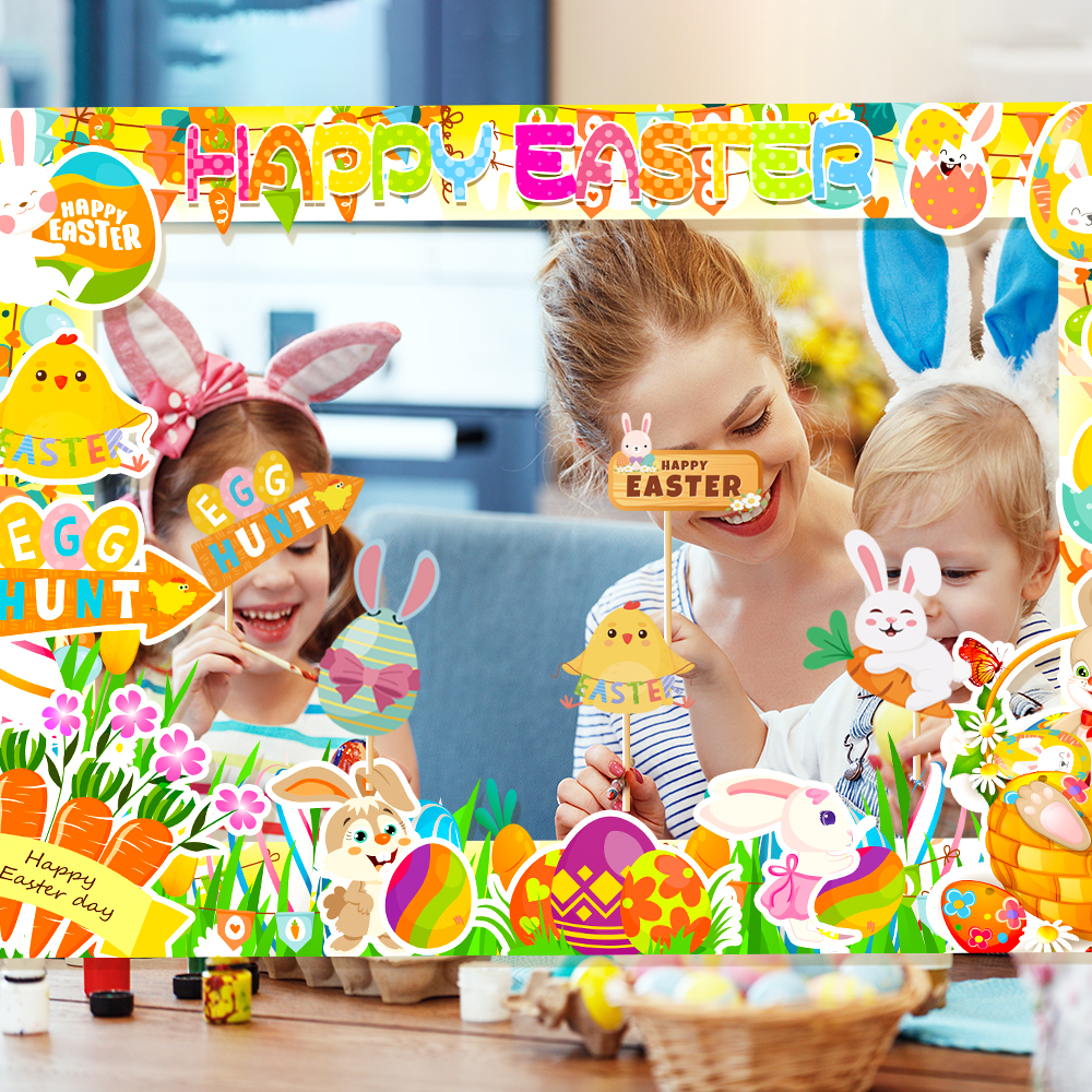 1set Easter Paper Photo Booth  - مراجعة Photo Booth Frame وسعره
