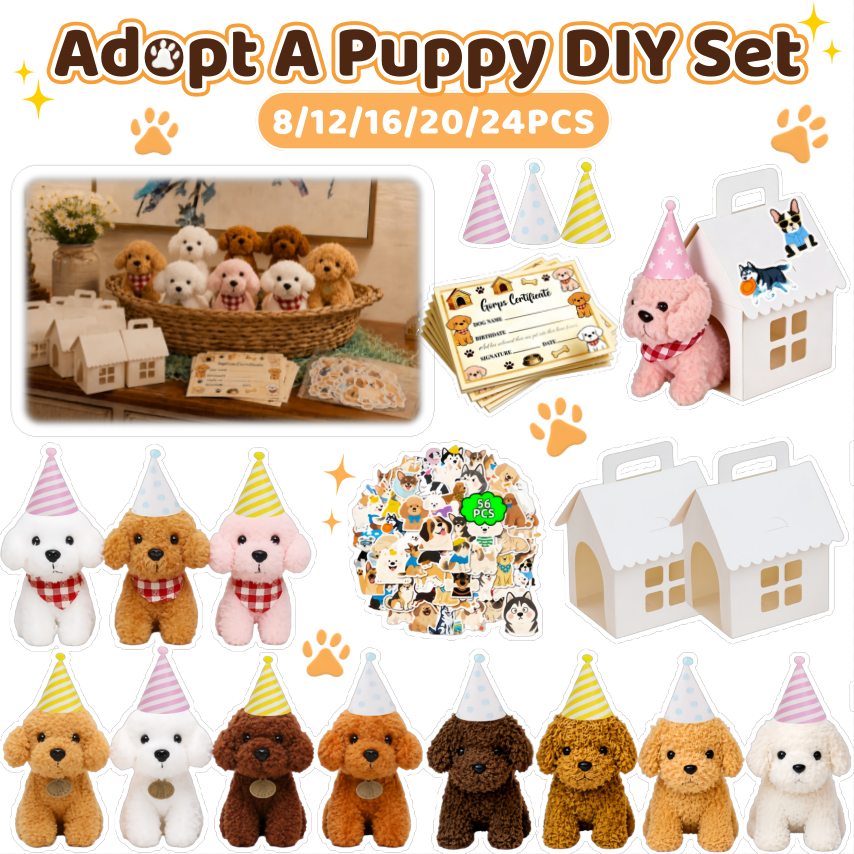 8-24Set Teddy Dogs DIY Adopt A - مراجعة Event Party وسعره