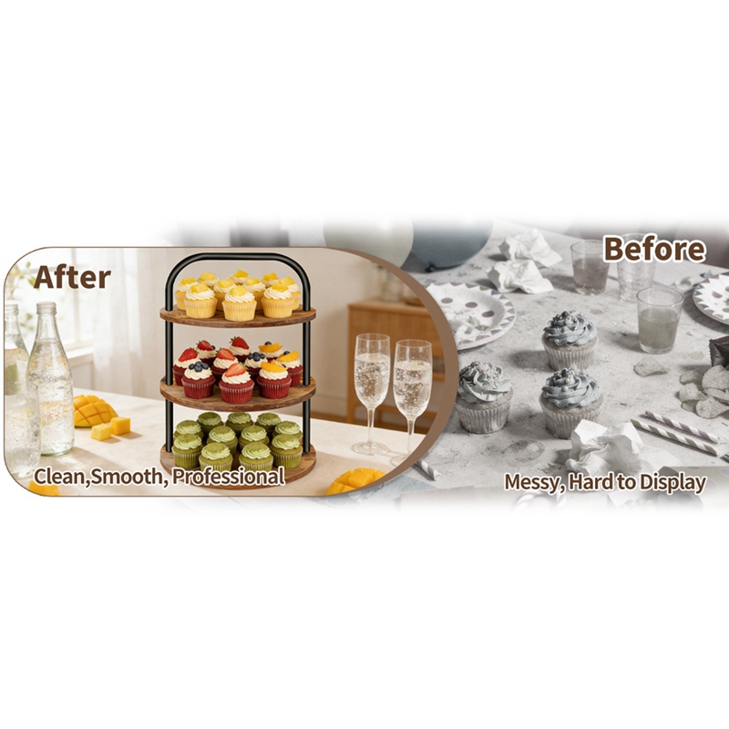 ABLN-Wooden Cupcake Stand Dess - مراجعة Cupcake Stand Tier وسعره