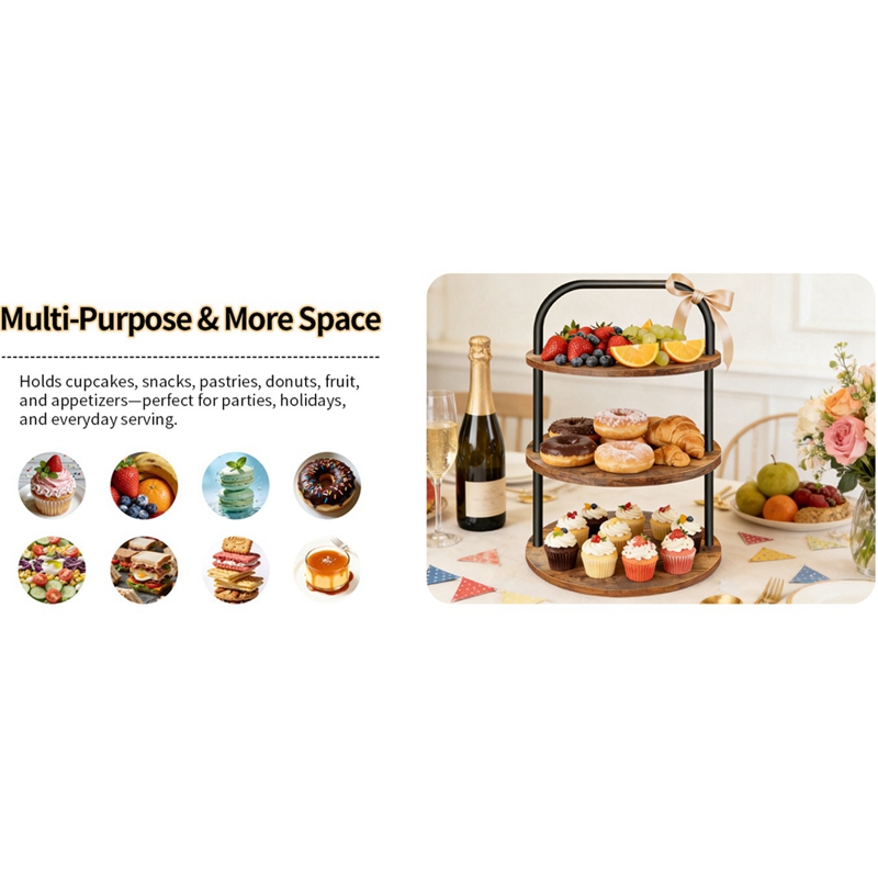 ABLN-Wooden Cupcake Stand Dess - مراجعة Cupcake Stand Tier وسعره