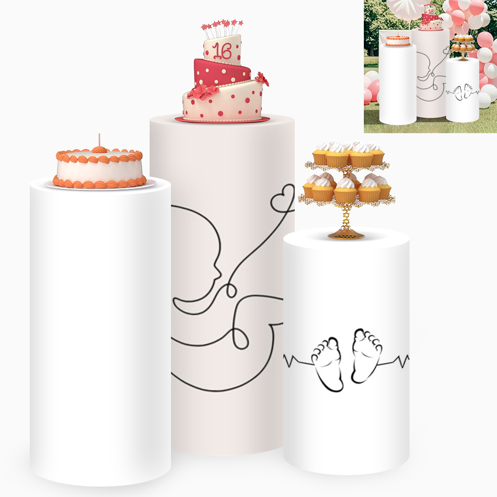 Yeele 3PCS Baby Silhouette Cyl - مراجعة Dessert Table Backdrop وسعره