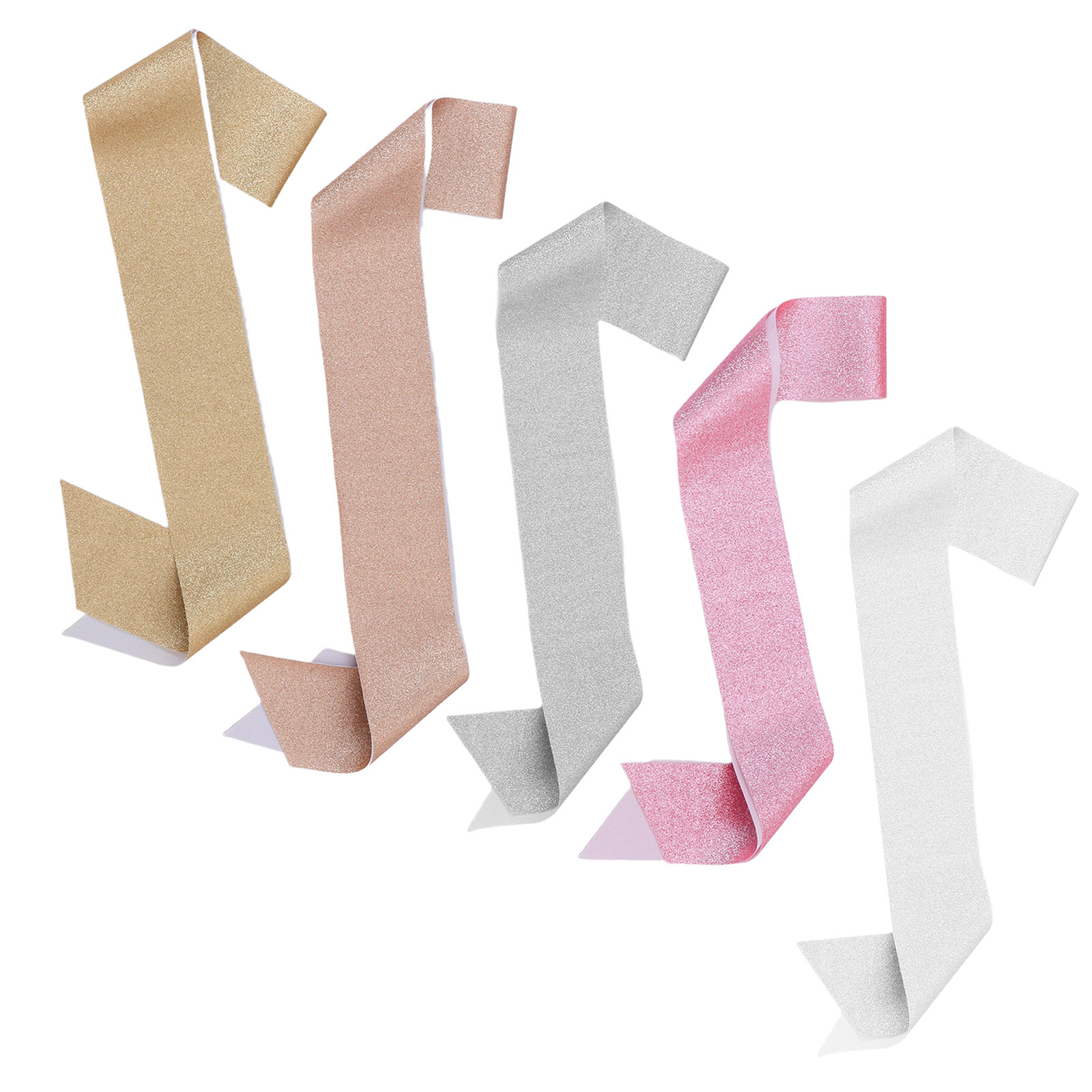 5Pcs Gold Glitter Sash Blank D - مراجعة Birthday Sash Glitter وسعره