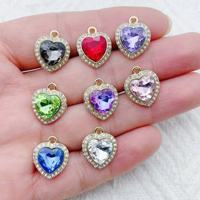 10pcs heart-shaped inlaid colo - مراجعة Event Party وسعره