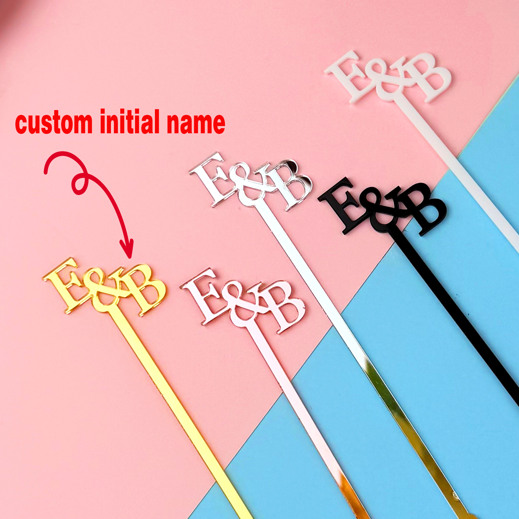 20pcs/50pcs Custom Initial nam - مراجعة Centerpiece Stick وسعره