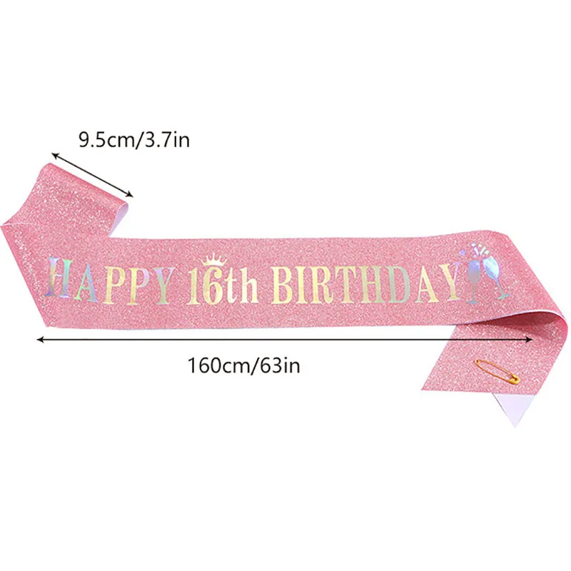 Happy 10th 13th 16th 21st 30th - مراجعة Birthday Sash Glitter وسعره