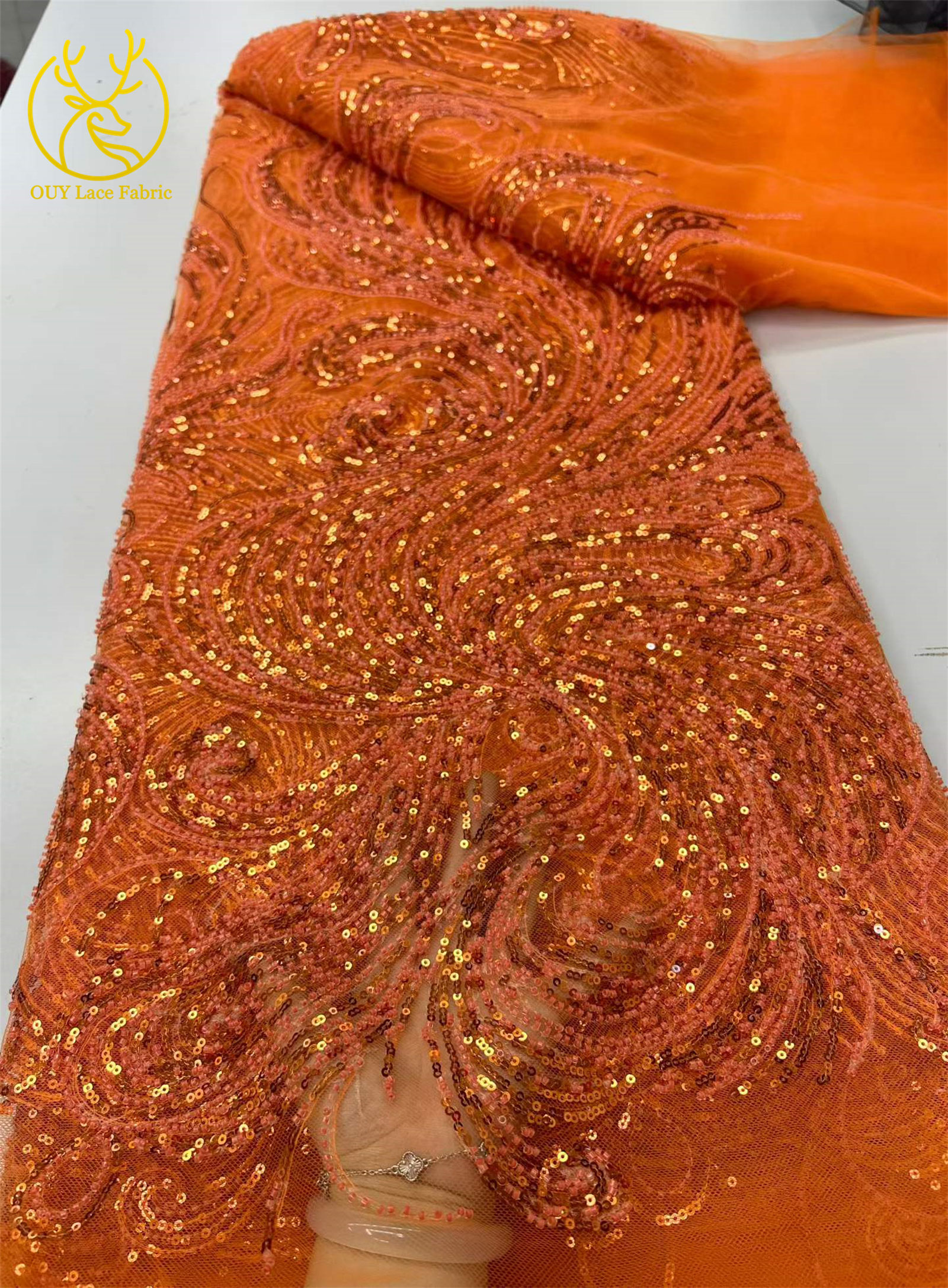 Royal Blue Beaded Sequins Lace - مراجعة Glitter Tablecloth وسعره