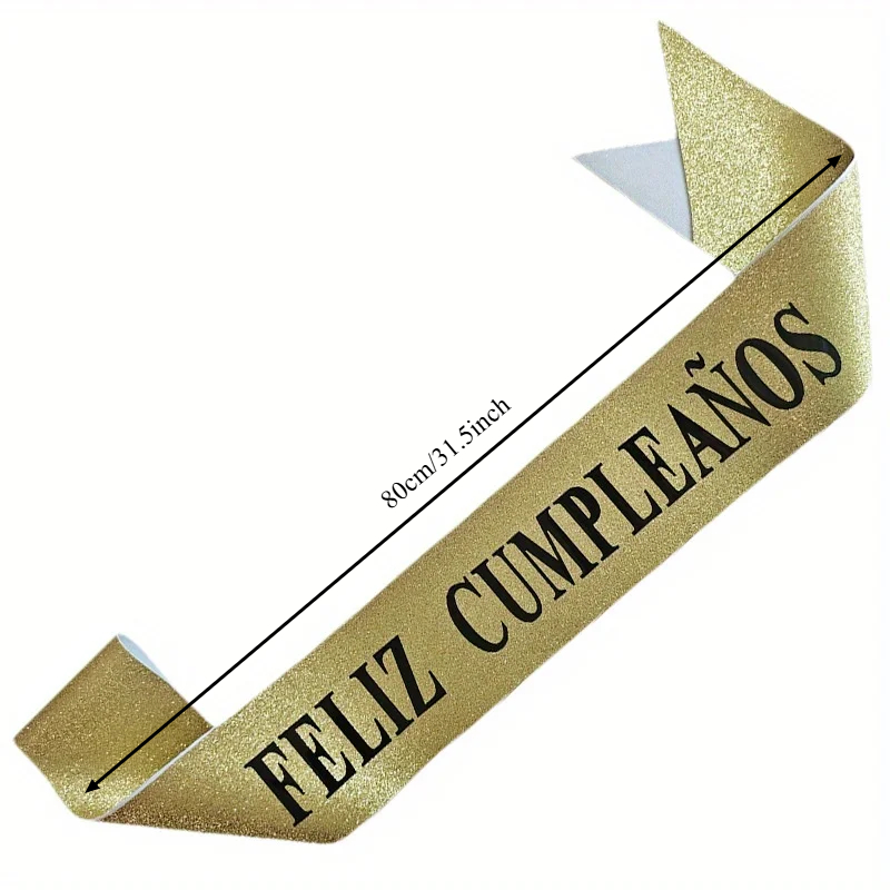 Gold Glitter Feliz Cumpleaños  - مراجعة Birthday Sash Glitter وسعره