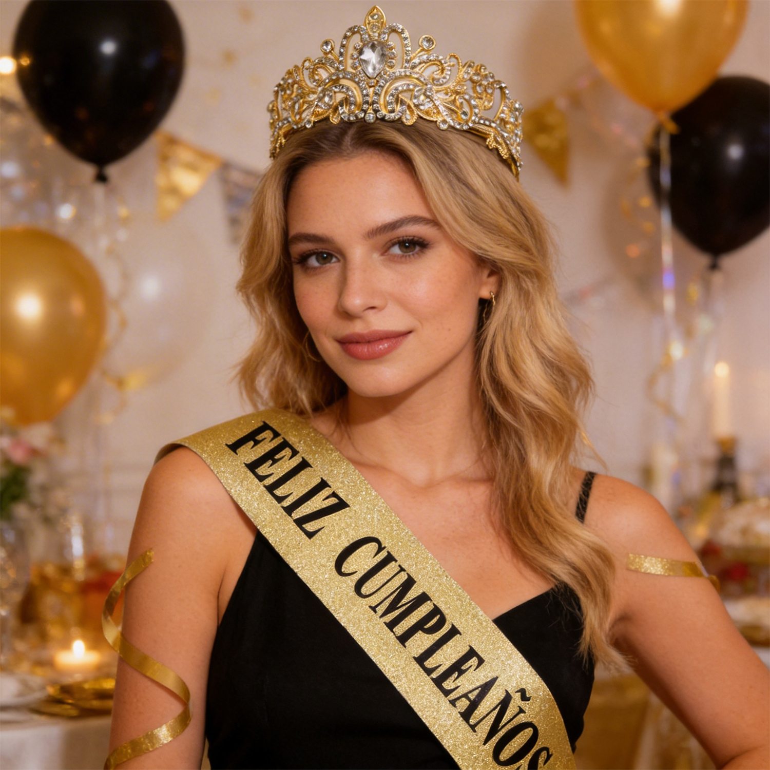 Gold Glitter Feliz Cumpleaños  - مراجعة Birthday Sash Glitter وسعره