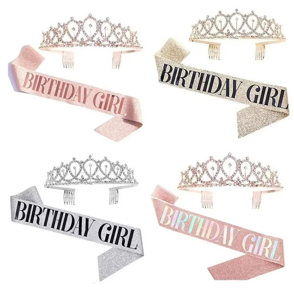 2Pcs/Set New Glitter Birthday  - مراجعة Birthday Sash Glitter وسعره
