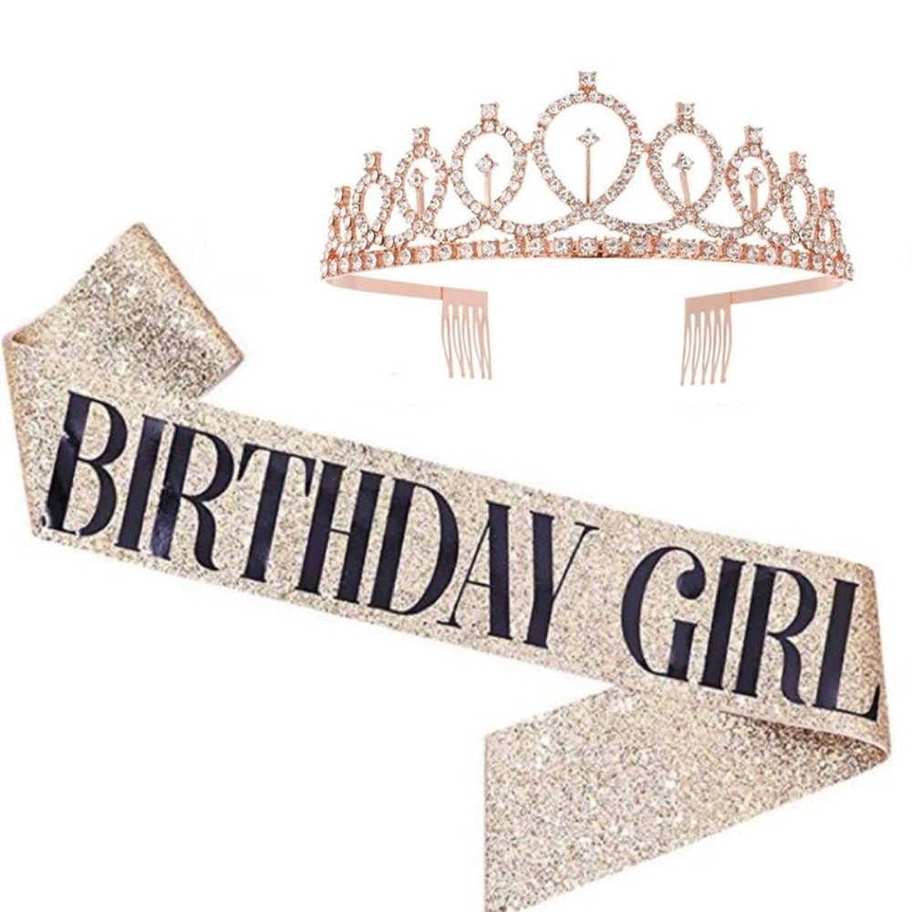 2Pcs/Set New Glitter Birthday  - مراجعة Birthday Sash Glitter وسعره
