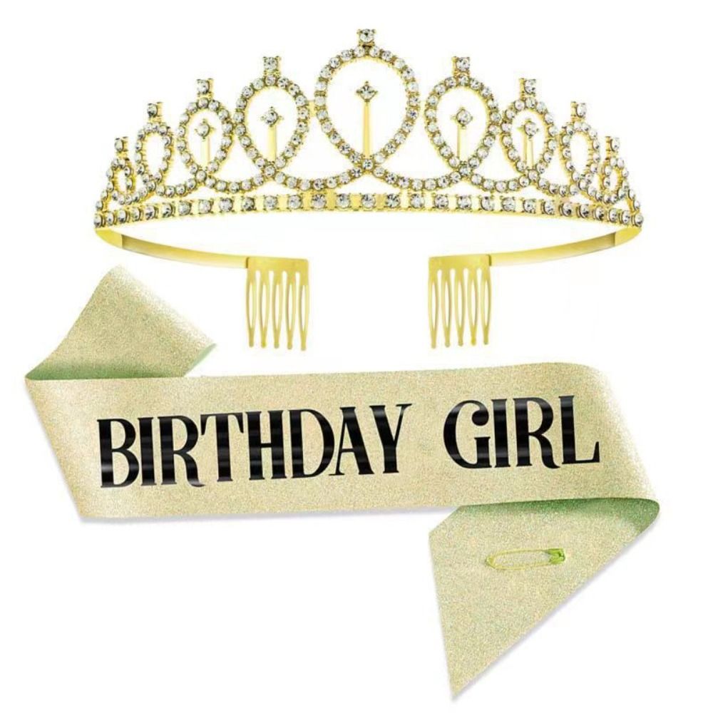 2Pcs/Set New Glitter Birthday  - مراجعة Birthday Sash Glitter وسعره