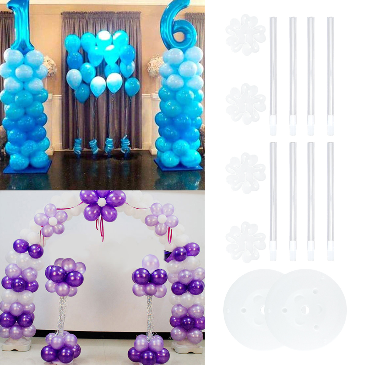 2Sets Balloon Column Stand Kit - مراجعة Balloon Arch Kit وسعره