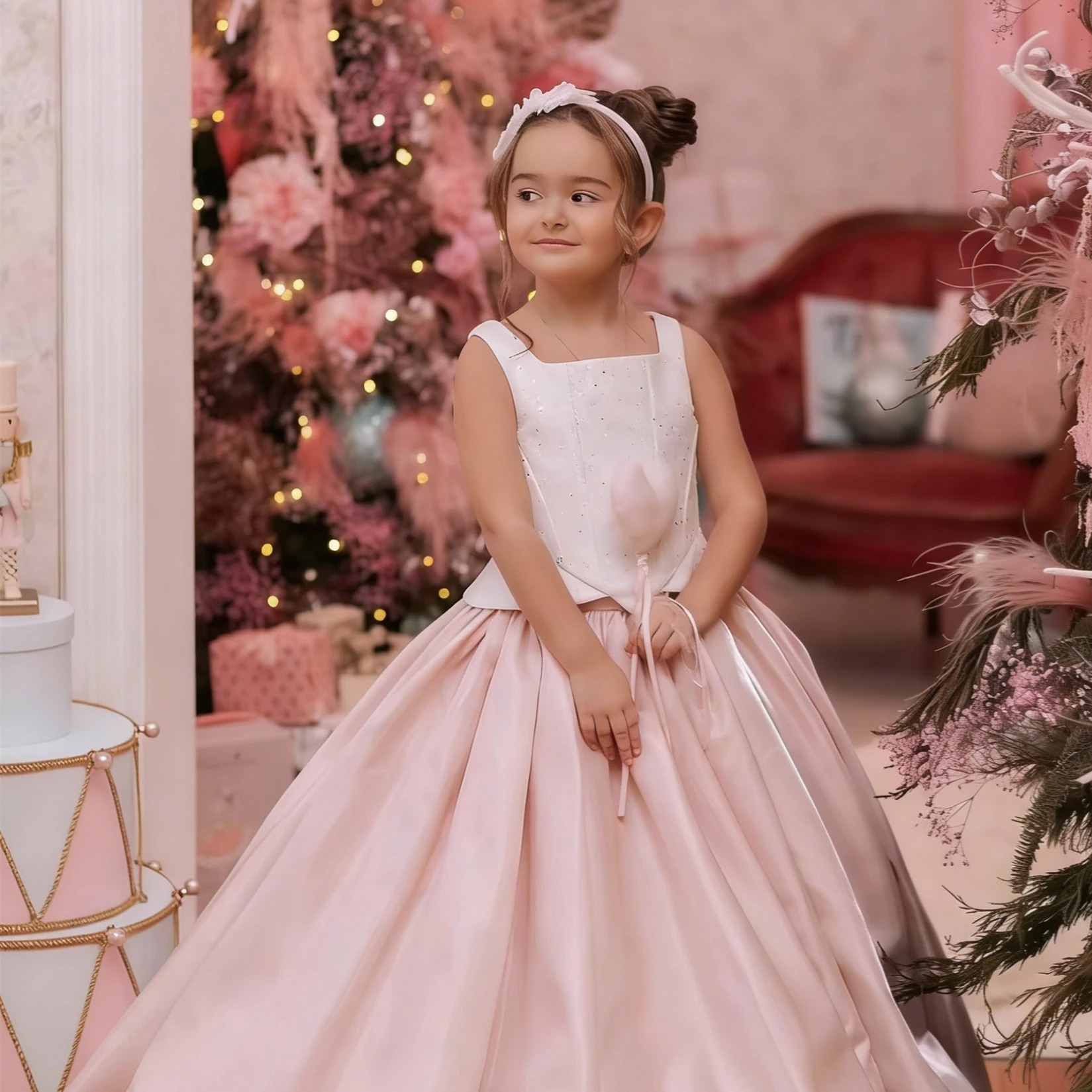 Customized Flower Girl Dress F - مراجعة Birthday Sash Glitter وسعره