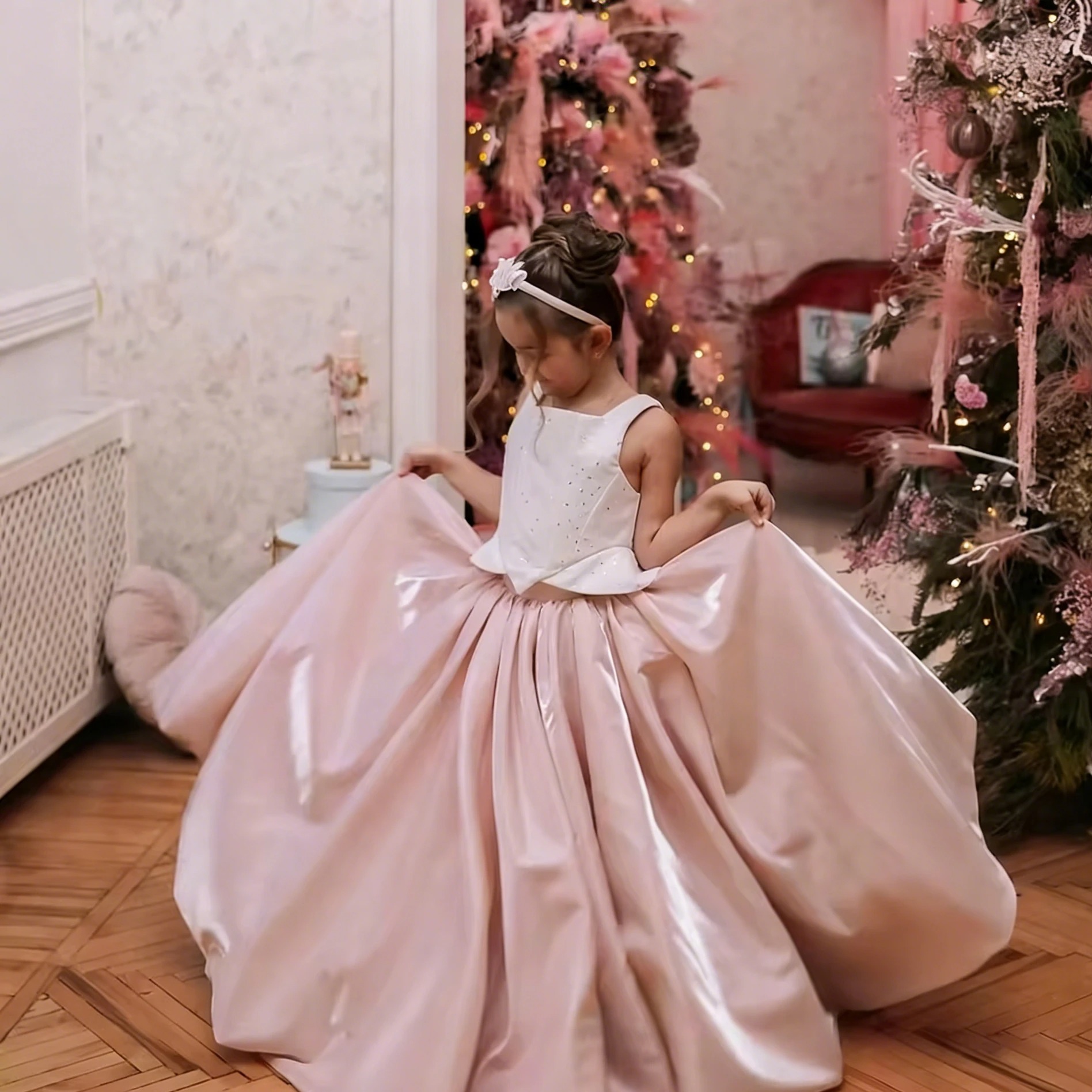 Customized Flower Girl Dress F - مراجعة Birthday Sash Glitter وسعره