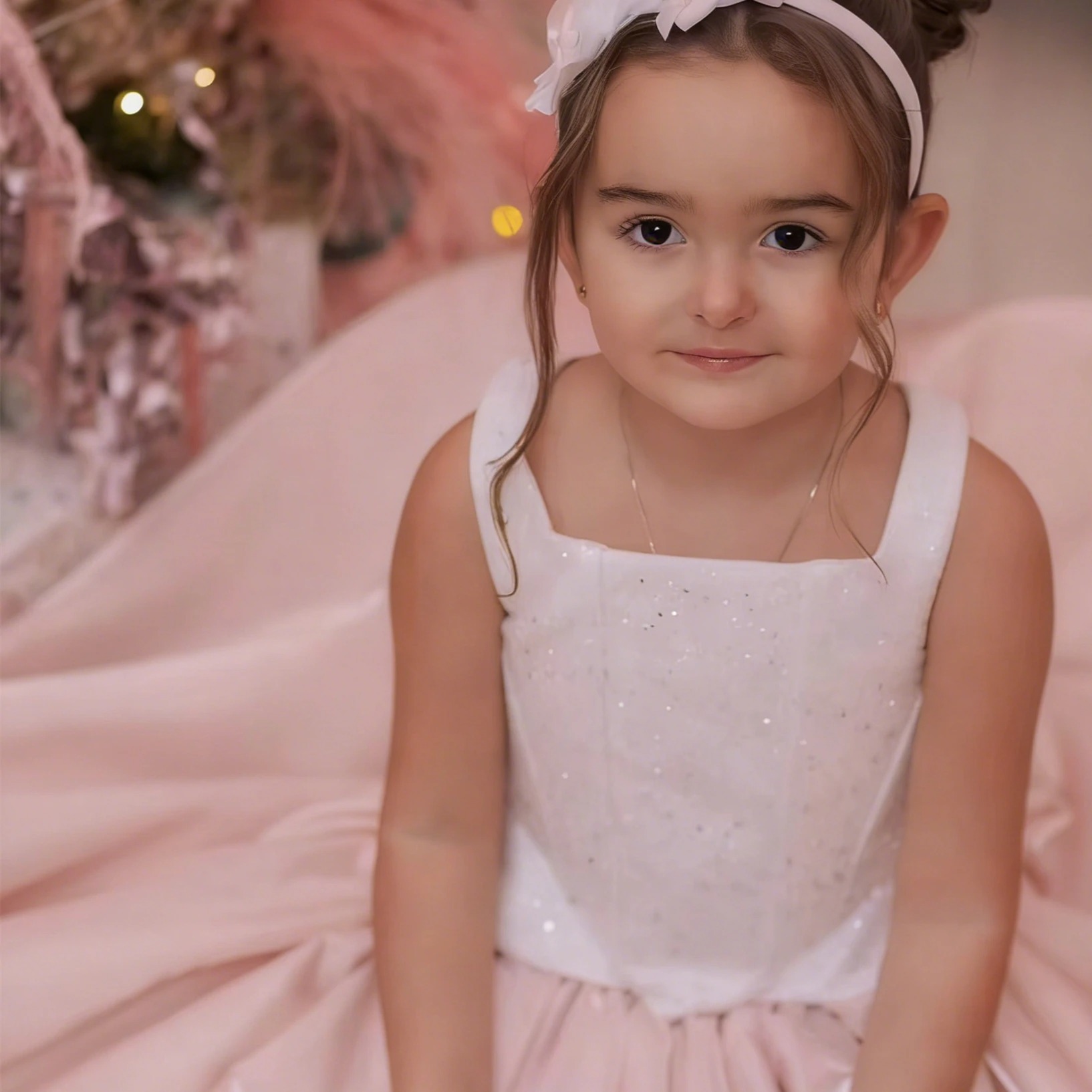Customized Flower Girl Dress F - مراجعة Birthday Sash Glitter وسعره