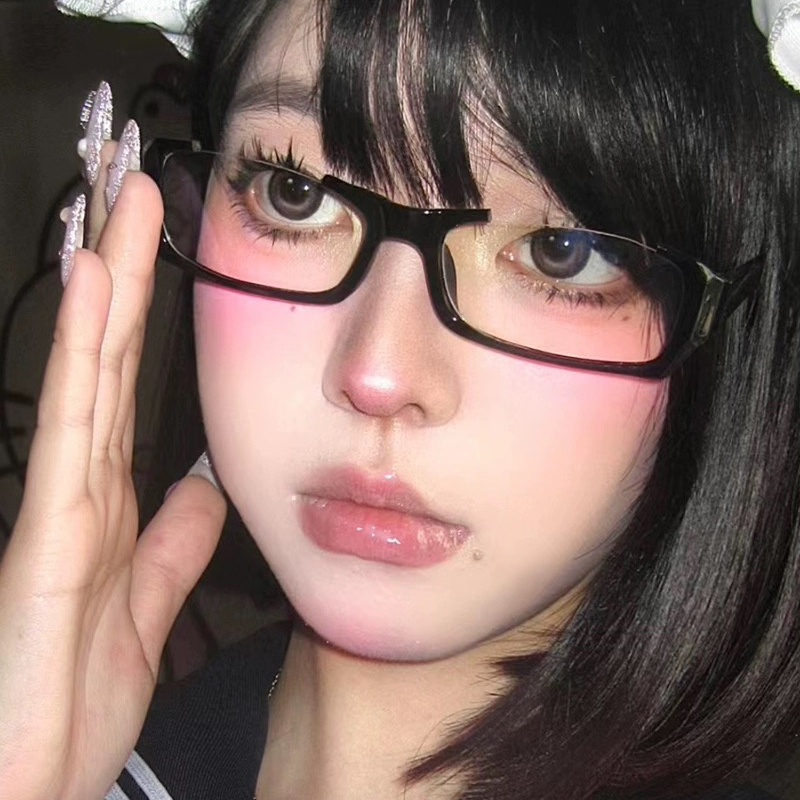 Y2K Black Half Frame Glasses W - مراجعة Photo Booth Frame وسعره