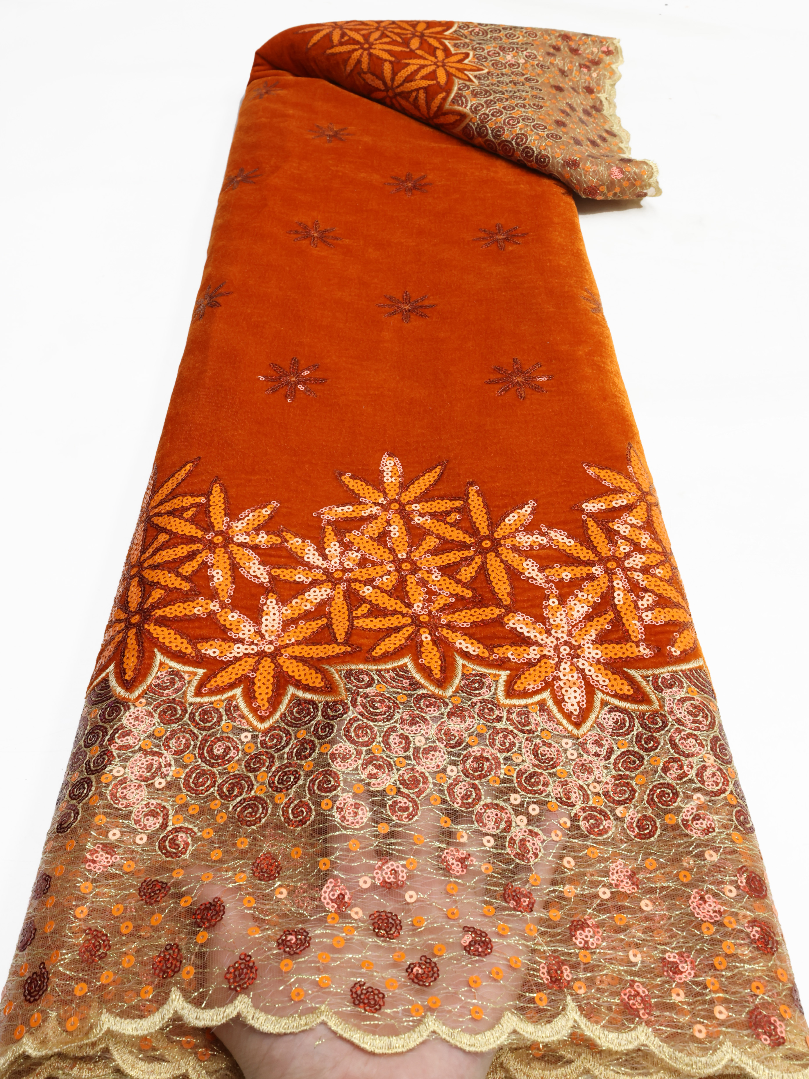 African velvet Lace Fabric Lat - مراجعة Glitter Tablecloth وسعره