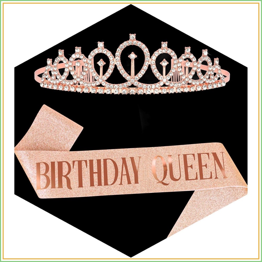 Rose Gold Birthday Queen Sash  - مراجعة Birthday Sash Glitter وسعره