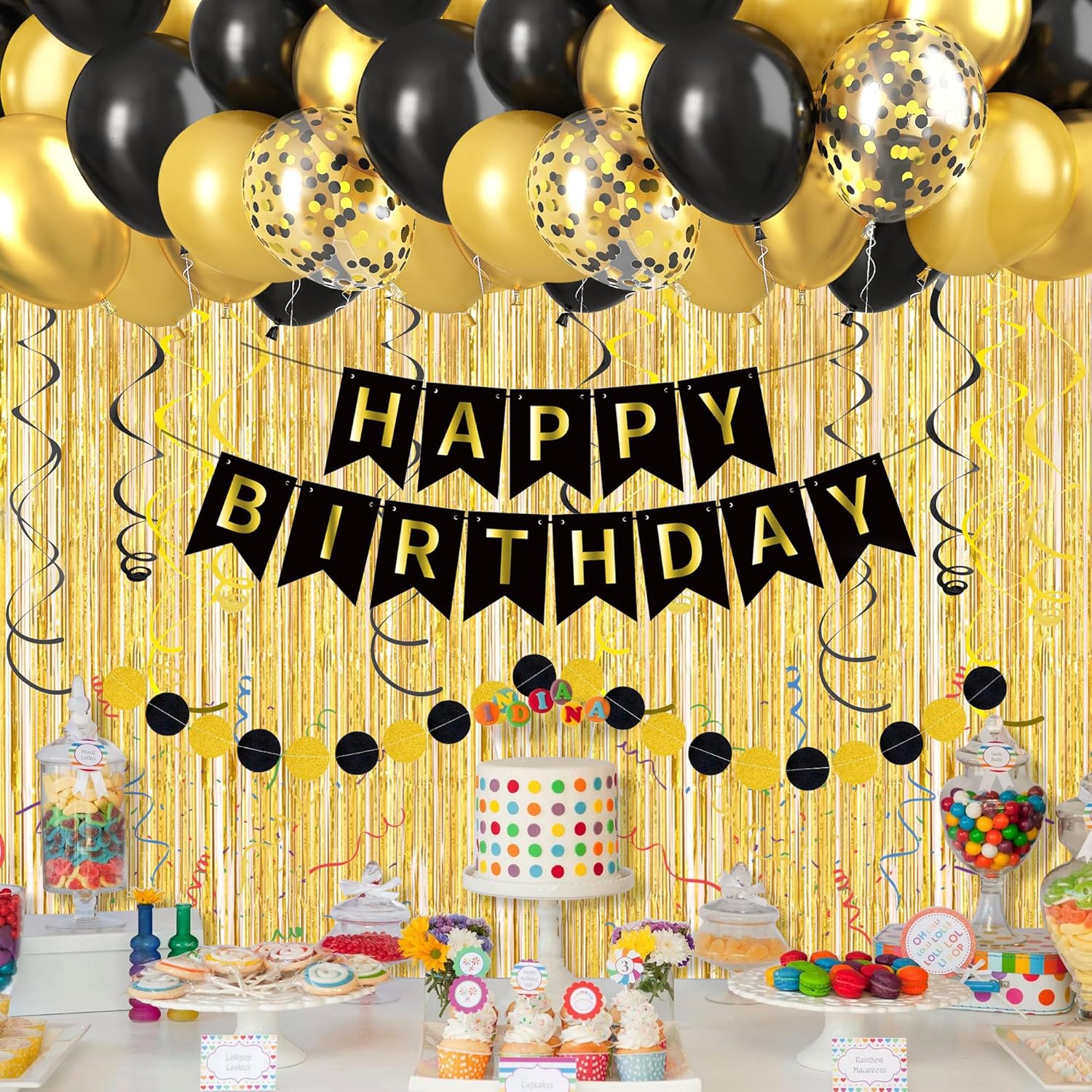 Black Gold Happy Birthday Deco - مراجعة Balloon Arch Kit وسعره