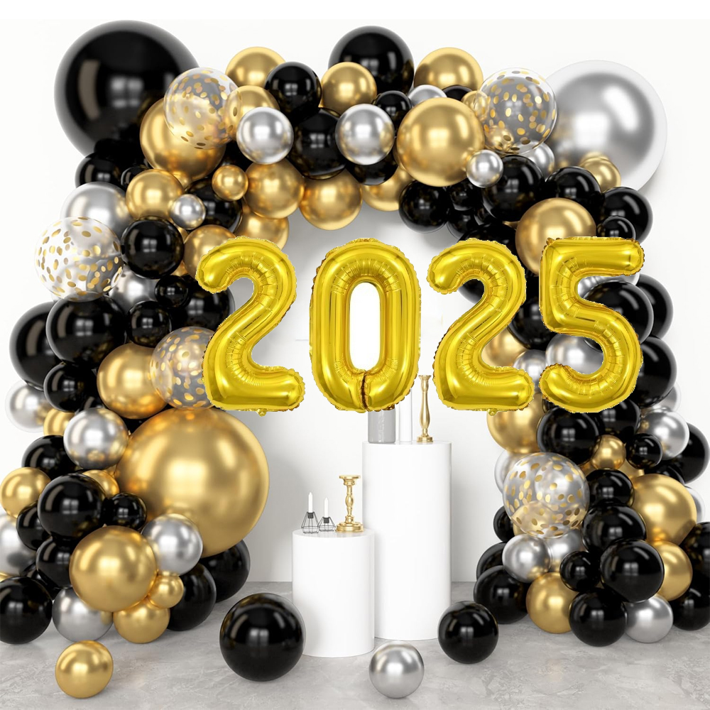 Black Gold Happy Birthday Deco - مراجعة Balloon Arch Kit وسعره