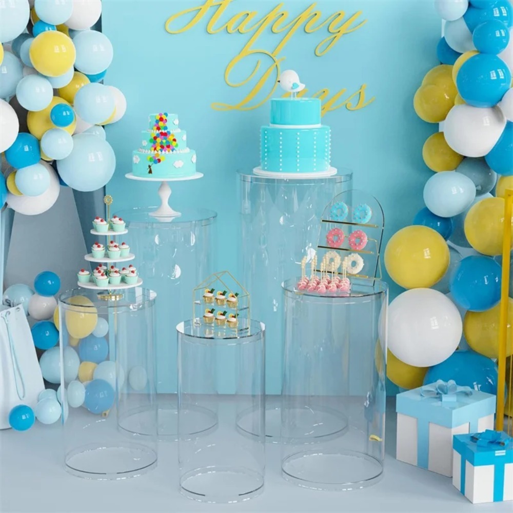 3/5Pcs White Cylinder Pedestal - مراجعة Dessert Table Backdrop وسعره