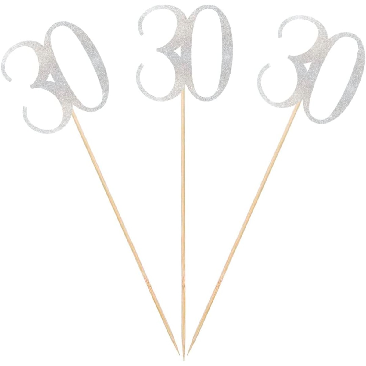 9pcs Silver Glitter 30th Birth - مراجعة Centerpiece Stick وسعره