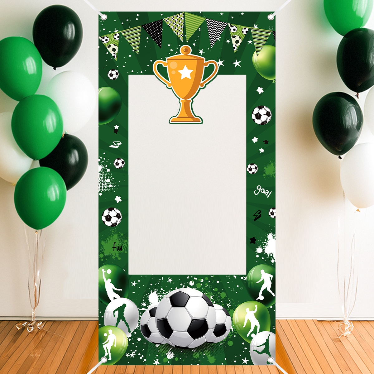 1pc Green Soccer Decorative Ph - مراجعة Photo Booth Frame وسعره