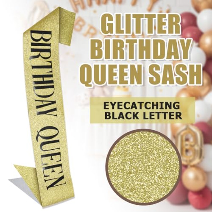 Birthday Queen Sash Glitter Go - مراجعة Birthday Sash Glitter وسعره