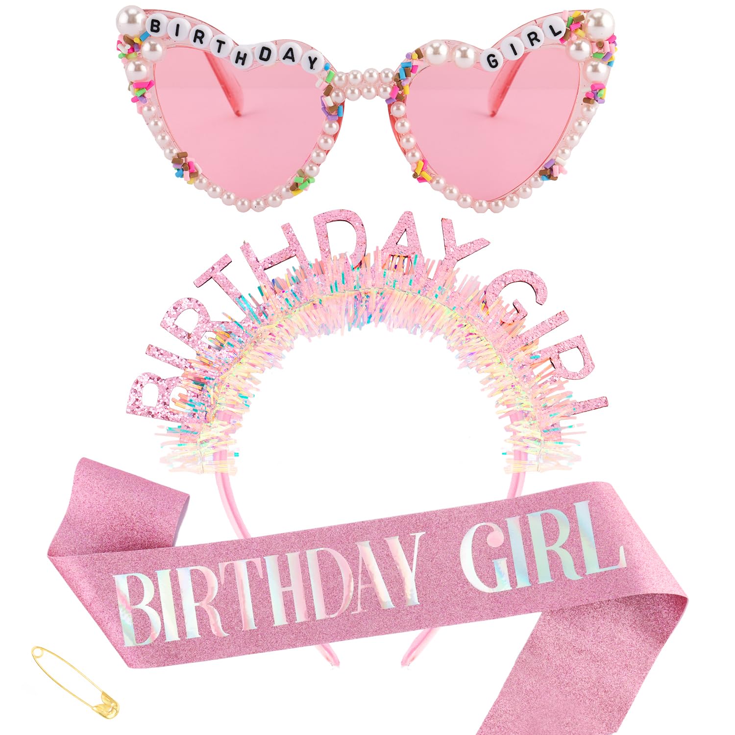 Birthday Girl Headband Sash Su - مراجعة Birthday Sash Glitter وسعره