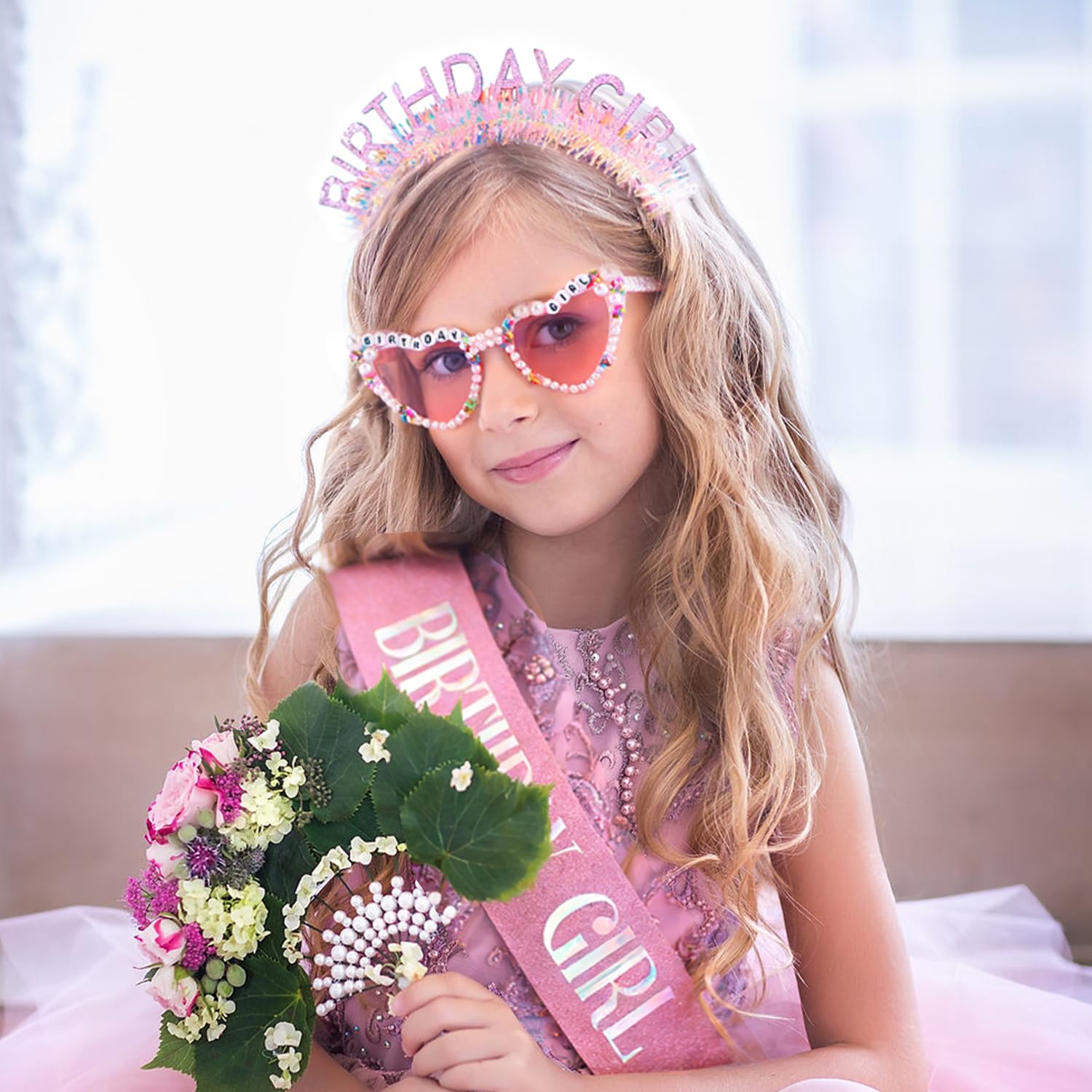 Birthday Girl Headband Sash Su - مراجعة Birthday Sash Glitter وسعره