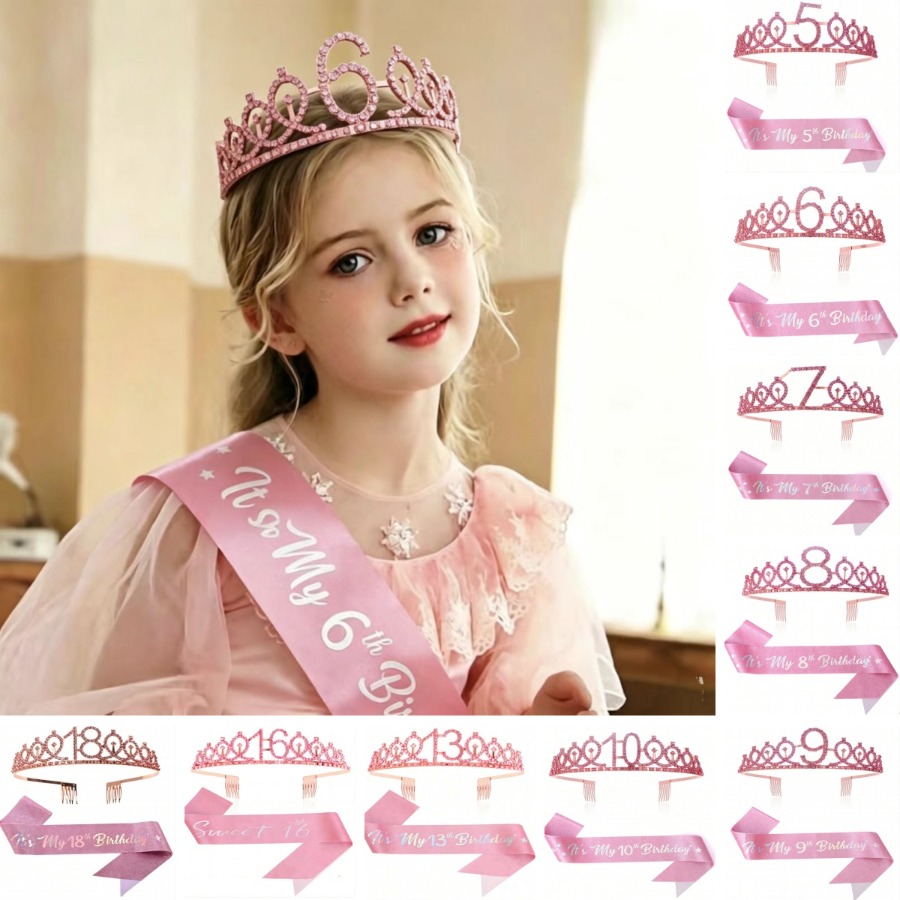 Glitter Birthday Crown Sash Wo - مراجعة Birthday Sash Glitter وسعره