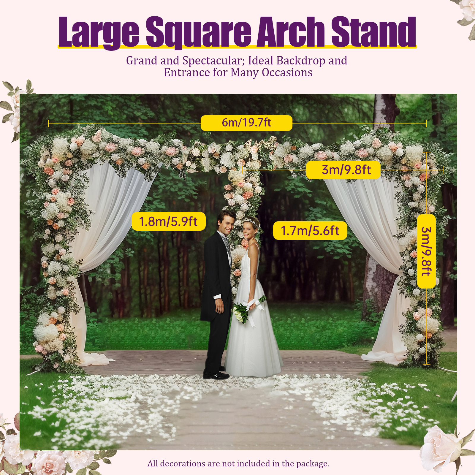 3x6m/10x20ft Metal Wedding Arc - مراجعة Photo Booth Frame وسعره
