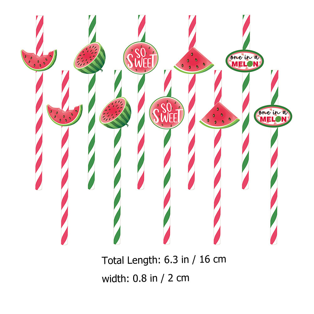 40Pcs Watermelon Disposable Pa - مراجعة Paper Straw Color وسعره