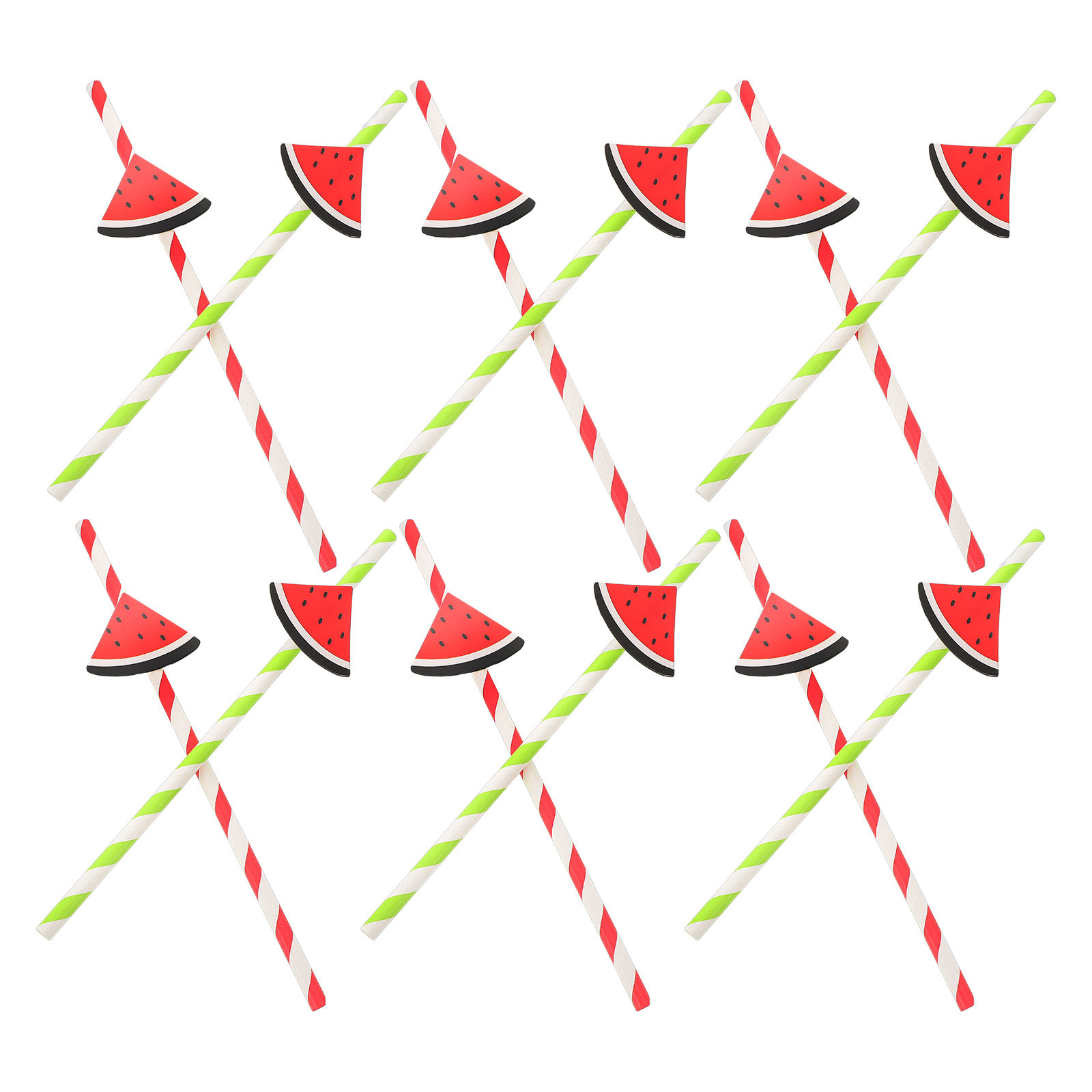 40Pcs Watermelon Disposable Pa - مراجعة Paper Straw Color وسعره