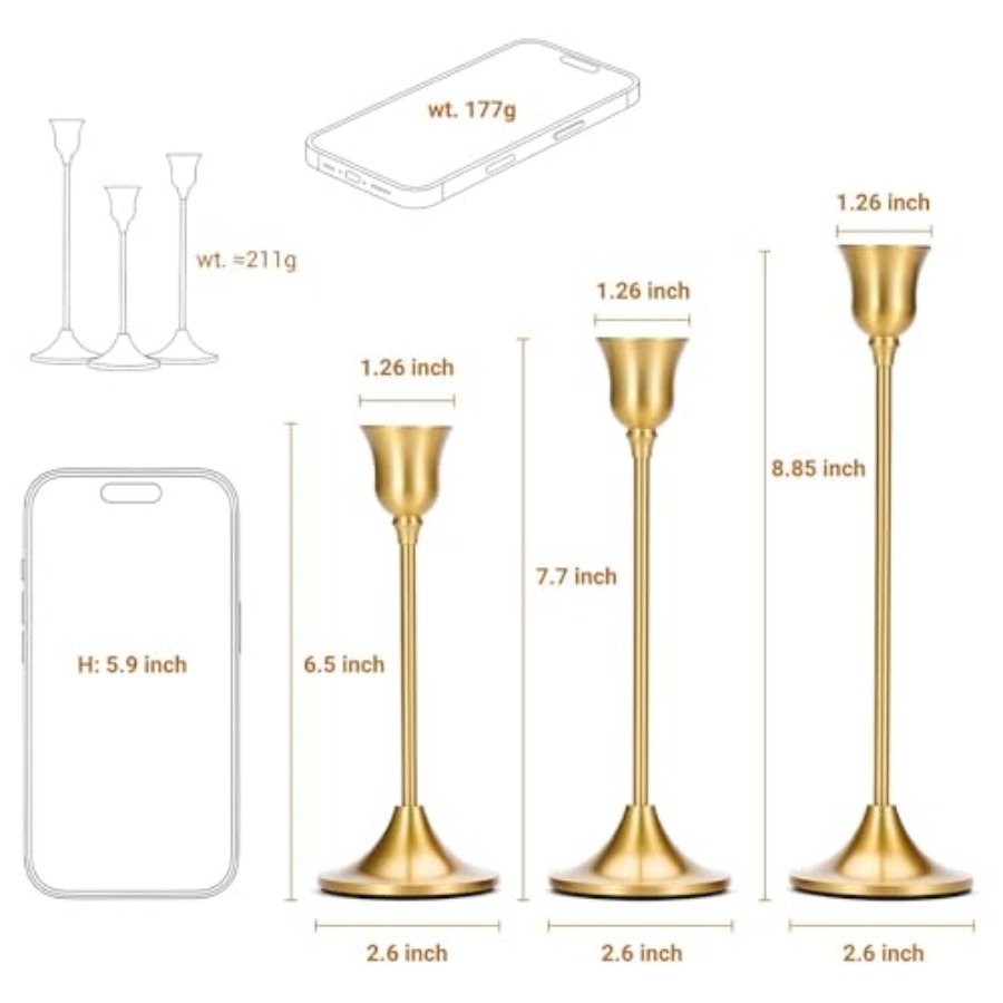 Taper Candle Stick Holder - 3P - مراجعة Centerpiece Stick وسعره