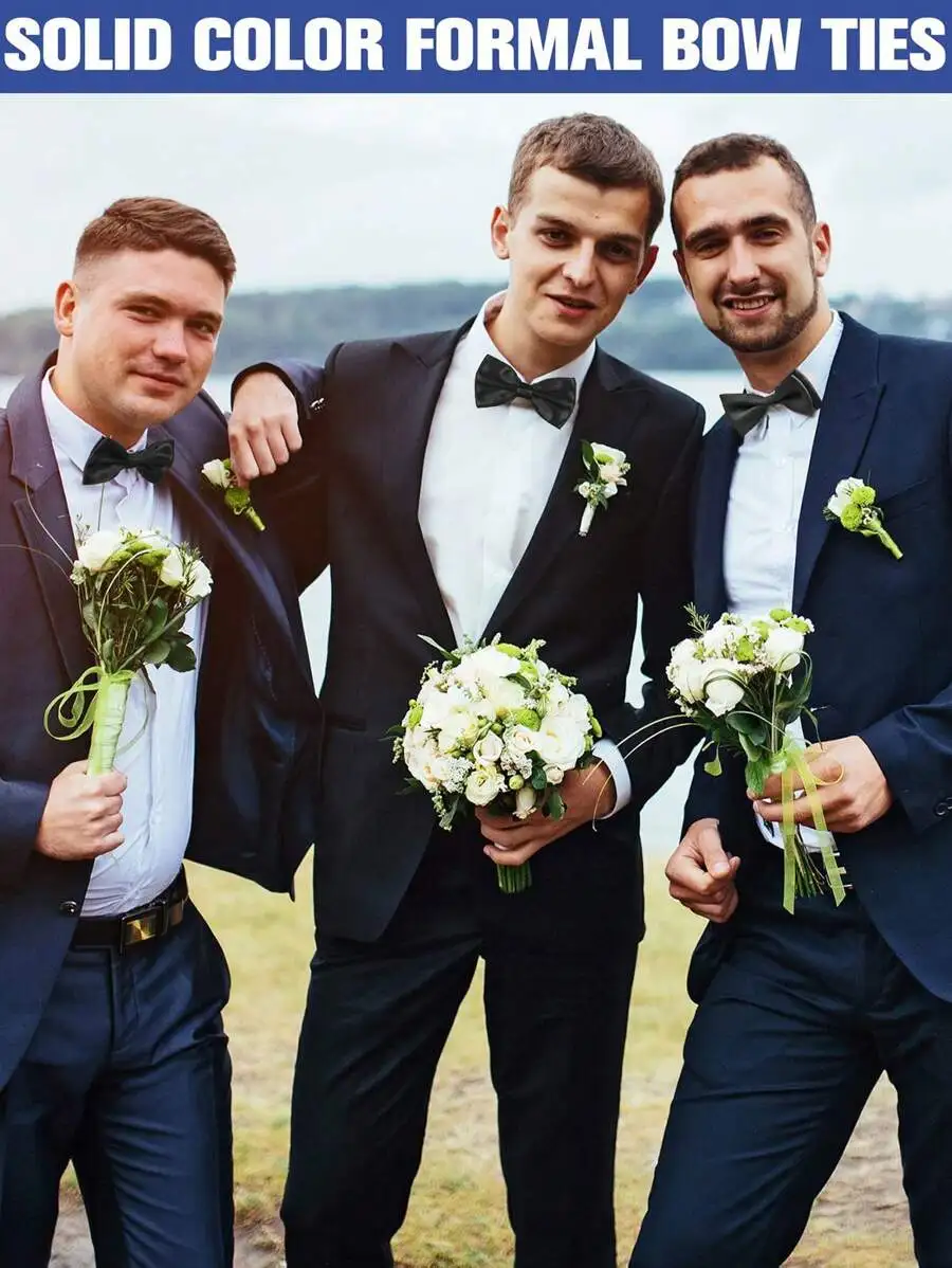 Mens Solid Color Satin Pre-Tie - مراجعة Event & Party Supply وسعره